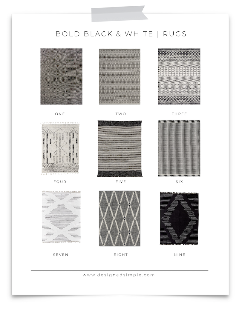 Black & White Rugs | Designed Simple | designedsimple.com